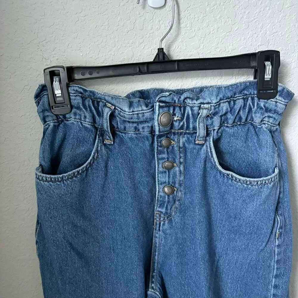Zara High Rise Paperbag Ankle Jeans Size 2